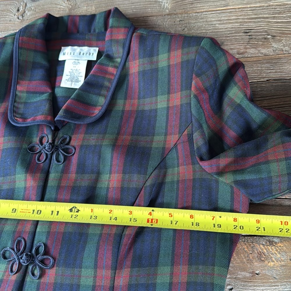 Vintage Miss Dorby dark plaid jacket EVC size 12 - Picture 10 of 12